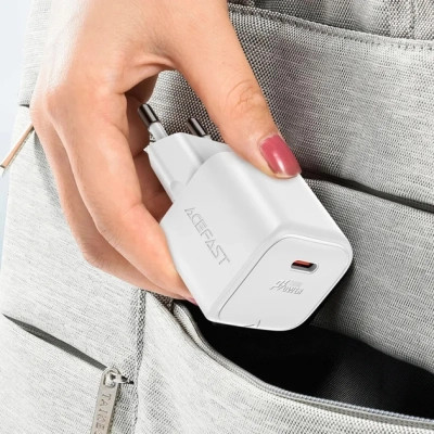 Зарядний пристрій Acefast USB-C 20W Gan A73 mini + USB-C cable Fast Charger White (6974316282655)