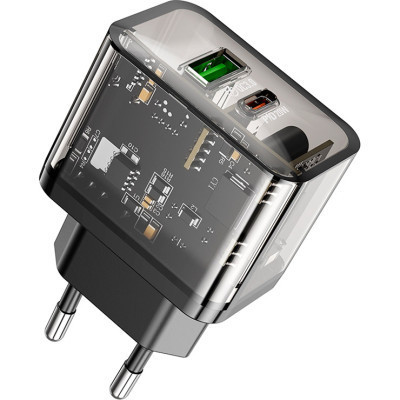 Зарядний пристрій HOCO N34 Dazzling dual-port Black (6931474799166)