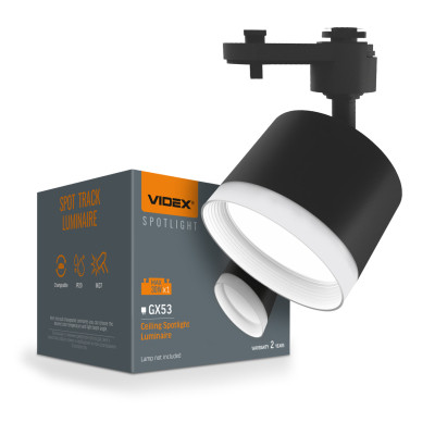 Світильник Videx під лампу GX53 трековий (VL-SPF17C-BP)
