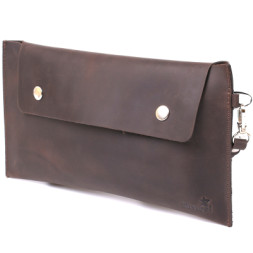 Косметичка Shvigel Шкіряна вінтажна тревел Коричнева (16428)