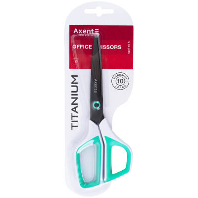 Ножиці Axent Titanium 21 см, біло-бірюзові (6307-16-A)