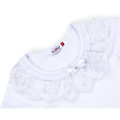 Кофта дитяча Matilda з мереживною оборкою (8430-164G-white)
