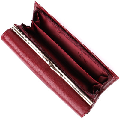 Гаманець ST Leather З натуральної шкіри Бордовий (23113)