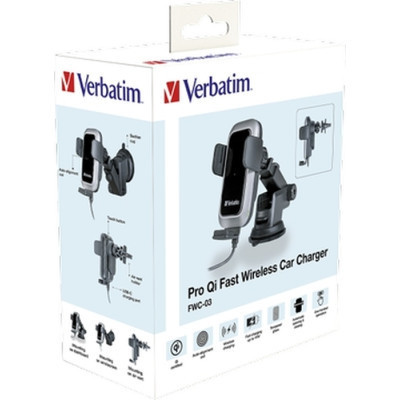 Універсальний автотримач Verbatim FWC-03 with Pro Qi Fast Wireless Car Charger (49554)