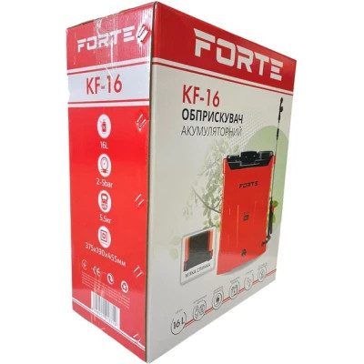 Обприскувач Forte акумуляторний KF-16 8АН/12V, 2-4 бар, 16л (121871)