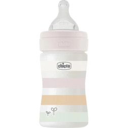 Пляшечка для годування Chicco Well-Being Colors з силіконовою соскою 0м+ 150 мл Рожева (28611.11)