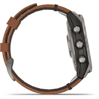 Смарт-годинник Garmin fenix 7 Pro Saph Solar, Ti w/Chestnut Lthr Band, Excl, GPS (010-02777-30)