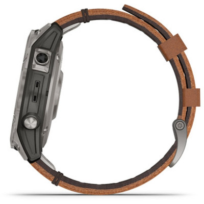 Смарт-годинник Garmin fenix 7 Pro Saph Solar, Ti w/Chestnut Lthr Band, Excl, GPS (010-02777-30)