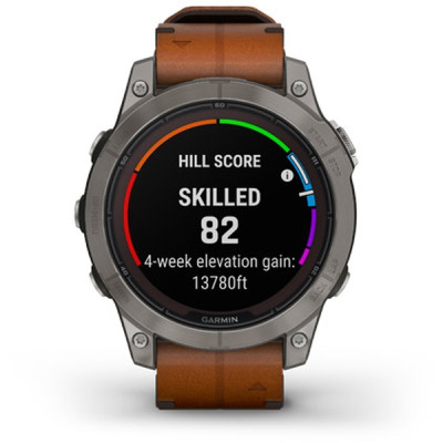 Смарт-годинник Garmin fenix 7 Pro Saph Solar, Ti w/Chestnut Lthr Band, Excl, GPS (010-02777-30)
