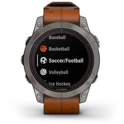 Смарт-годинник Garmin fenix 7 Pro Saph Solar, Ti w/Chestnut Lthr Band, Excl, GPS (010-02777-30)