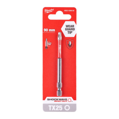 Біта для шуруповерта Milwaukee SHOCKWAVE, TX25, 90мм 1шт (4932430883)
