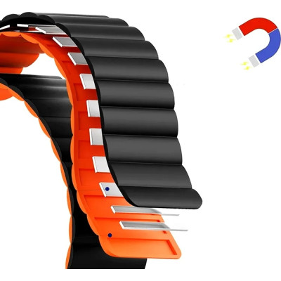 Ремінець до смарт-годинника Drobak Silicone Magnetic Link для Apple Watch All Series Ultra 2 49/45/44/42mm Starlight orange (898931)