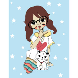 Картина по номерам Rosa Start My Little Kitty 35 х 45 см (4823098514268)