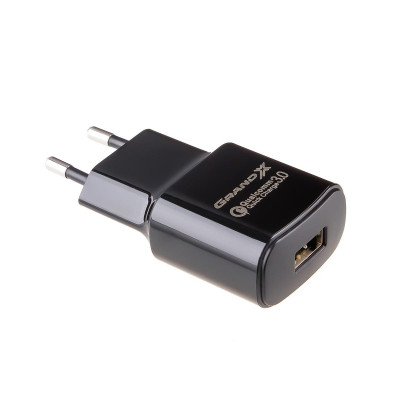 Зарядний пристрій Grand-X Quick Charge QС3.0, + cable USB -&gt; Type C 1m (CH-550TC)