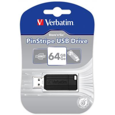USB флеш накопичувач Verbatim 64GB Store &#039;n&#039; Go PinStripe Black USB 2.0 (49065)