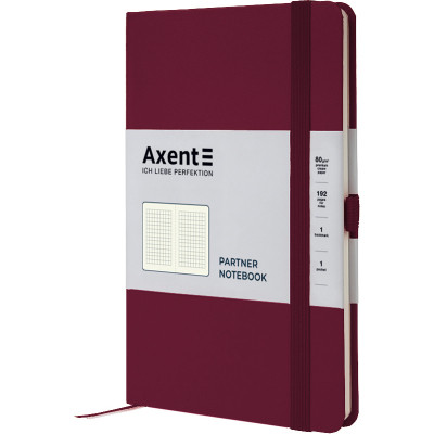 Книга записна Axent Partner, 125x195 мм, 96 аркушів, клітинка, винна (8201-46-A)