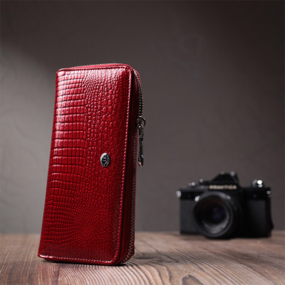 Гаманець ST Leather З натуральної шкіри Червоний (22677)