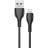 Дата кабель USB 2.0 AM to Lightning 1.0m BX51 Triumph 2.4A Black BOROFONE (BX51LB)