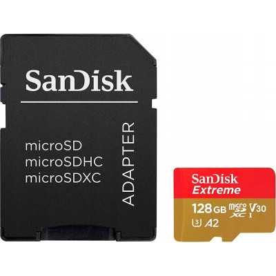 Карта пам&#039;яті SanDisk 128GB microSD class 10 UHS-I Extreme For Action Cams and Dro (SDSQXAA-128G-GN6AA)