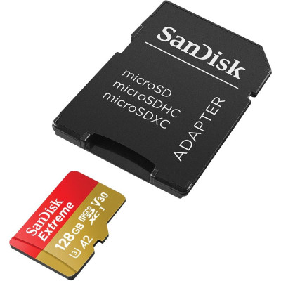 Карта пам&#039;яті SanDisk 128GB microSD class 10 UHS-I Extreme For Action Cams and Dro (SDSQXAA-128G-GN6AA)