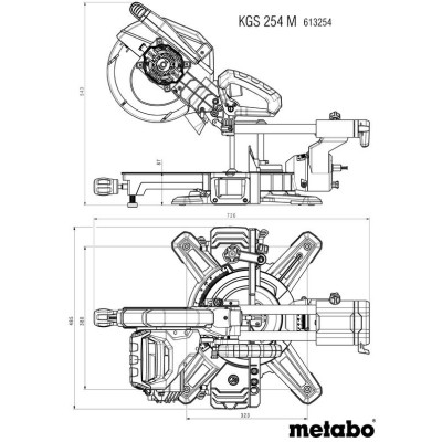 Торцювальна пила Metabo KGS 254 M 1800Вт, 254мм, 16.1кг (613254000)