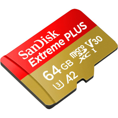 Карта пам&#039;яті SanDisk 64GB microSD class 10 V30 Extreme PLUS (SDSQXBU-064G-GN6MA)