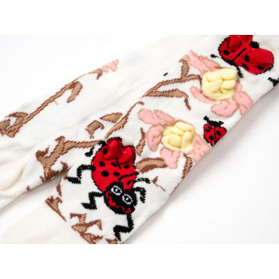 Колготки дитячі BNM з квітами (M0C0303-0409-0G-cream)