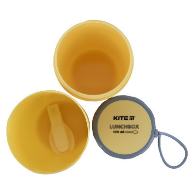 Ланч-бокс дитячий Kite круглий 450 мл, жовтий (K23-187-1)