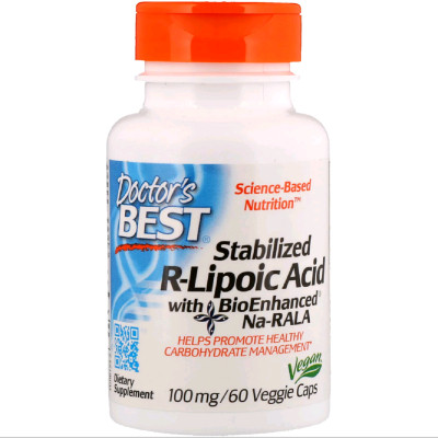 Антиоксидант Doctor&#039;s Best R-Ліпоєва кислота, R-Lipoic Acid, 100 мг, 60 капсул (DRB-00123)