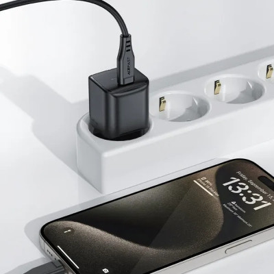 Зарядний пристрій Acefast USB-C 20W Gan A73 mini Fast Charger Black (6974316282648)