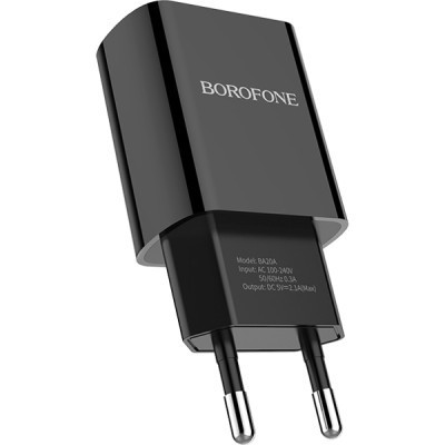 Зарядний пристрій BOROFONE BA20A Sharp single port charger set (Micro) Black (BA20AMB)