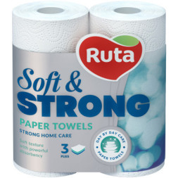 Паперові рушники Ruta Soft &amp; Strong 3 шари 2 рулони (4820023748651)