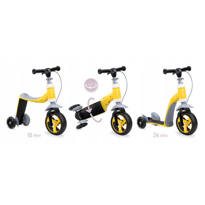 Самокат MoMi Elios 2 в 1 беговел yellow (ROBI00032)