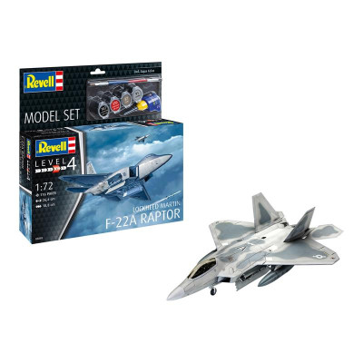 Збірна модель Revell Літак Lockheed Martin F-22A Raptor рівень 4 масштаб 1:72 (RVL-63858)
