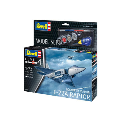 Збірна модель Revell Літак Lockheed Martin F-22A Raptor рівень 4 масштаб 1:72 (RVL-63858)
