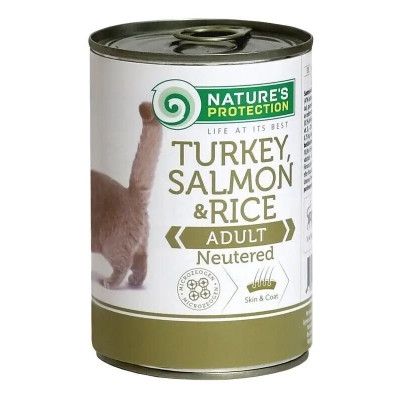 Консерви для котів Nature&#039;s Protection Adult Neutered Turkey, Salmon &amp; Rice 400 г (KIK24636)
