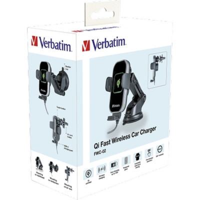Універсальний автотримач Verbatim FWC-02 with Qi Fast Wireless Car Charger (49553)