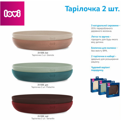 Тарілка дитяча Lovi Tamarillo Бордові 2 шт (21/530_red)
