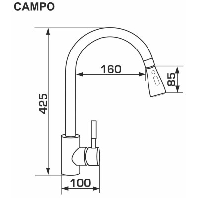 Змішувач GRANADO Campo LUX inox (gz0507L)