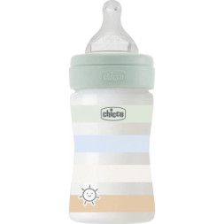 Пляшечка для годування Chicco Well-Being Colors з силіконовою соскою 0м+ 150 мл М'ятна (28611.21)