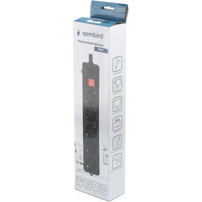 Мережевий фільтр живлення Gembird SPG5-G-10B-PRO