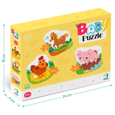 Пазл DoDo 3 в 1 День на фермі (300394)