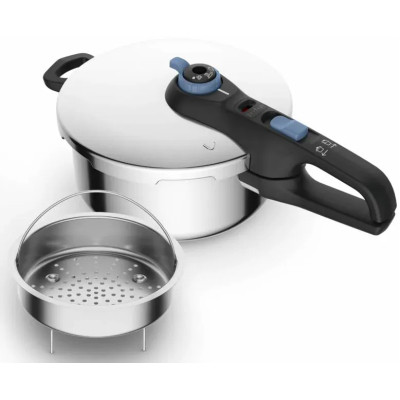 Каструля Tefal Secure Trendy, 4л, (скороварка) з паровим кошиком (P2580402)