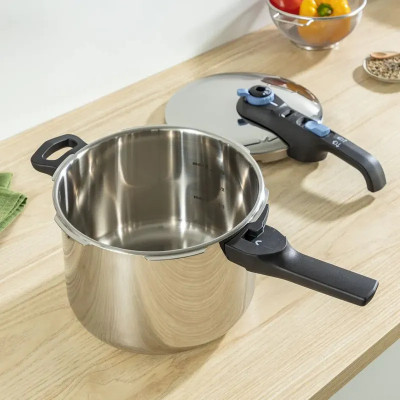 Каструля Tefal Secure Trendy, 4л, (скороварка) з паровим кошиком (P2580402)