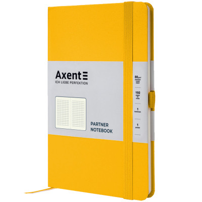 Книга записна Axent Partner, 125x195 мм, 96 аркушів, клітинка, жовта (8201-08-A)