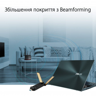 Мережева карта Wi-Fi ASUS USB-AX56 AX1800 USB 3.0 WPA3 MU-MIMO OFDMA (USB-AX56)