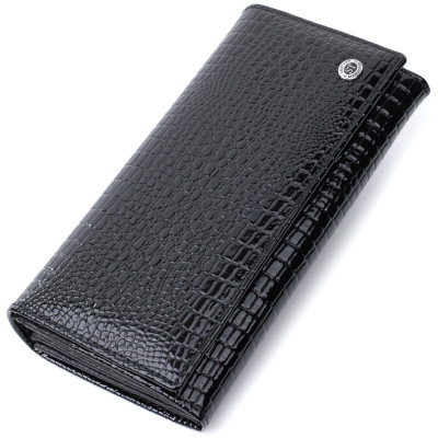 Гаманець ST Leather З натуральної шкіри Чорний (22718)