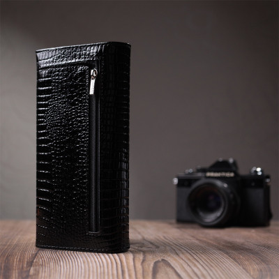 Гаманець ST Leather З натуральної шкіри Чорний (22718)