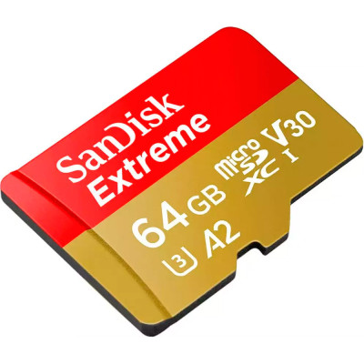 Карта пам&#039;яті SanDisk 64GB microSD class 10 UHS-I Extreme For Action Cams and Dro (SDSQXAH-064G-GN6AA)