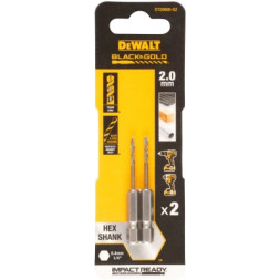 Свердло DeWALT по металу EXTREME IMPACT Black&amp;Gold, HSS-G, 2 х 55 х 11,6 мм, 2 шт. (DT20600)